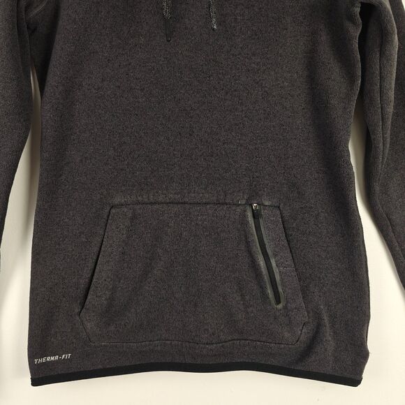 Nike Hypernatural Therma Fit Hoodie Women’s Dark Gray Knit Pullover Size M - Picture 3 of 10
